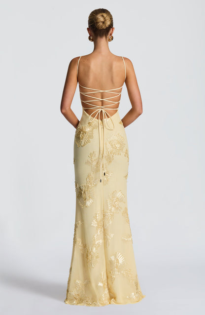 Lemon Nefertiti Plum Maxi Dress