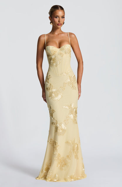 Lemon Nefertiti Plum Maxi Dress