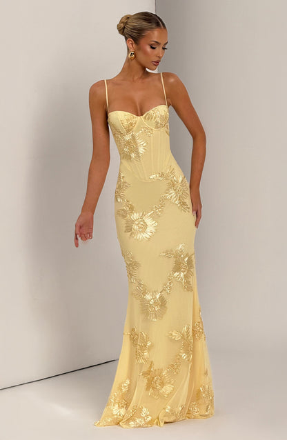 Lemon Nefertiti Plum Maxi Dress