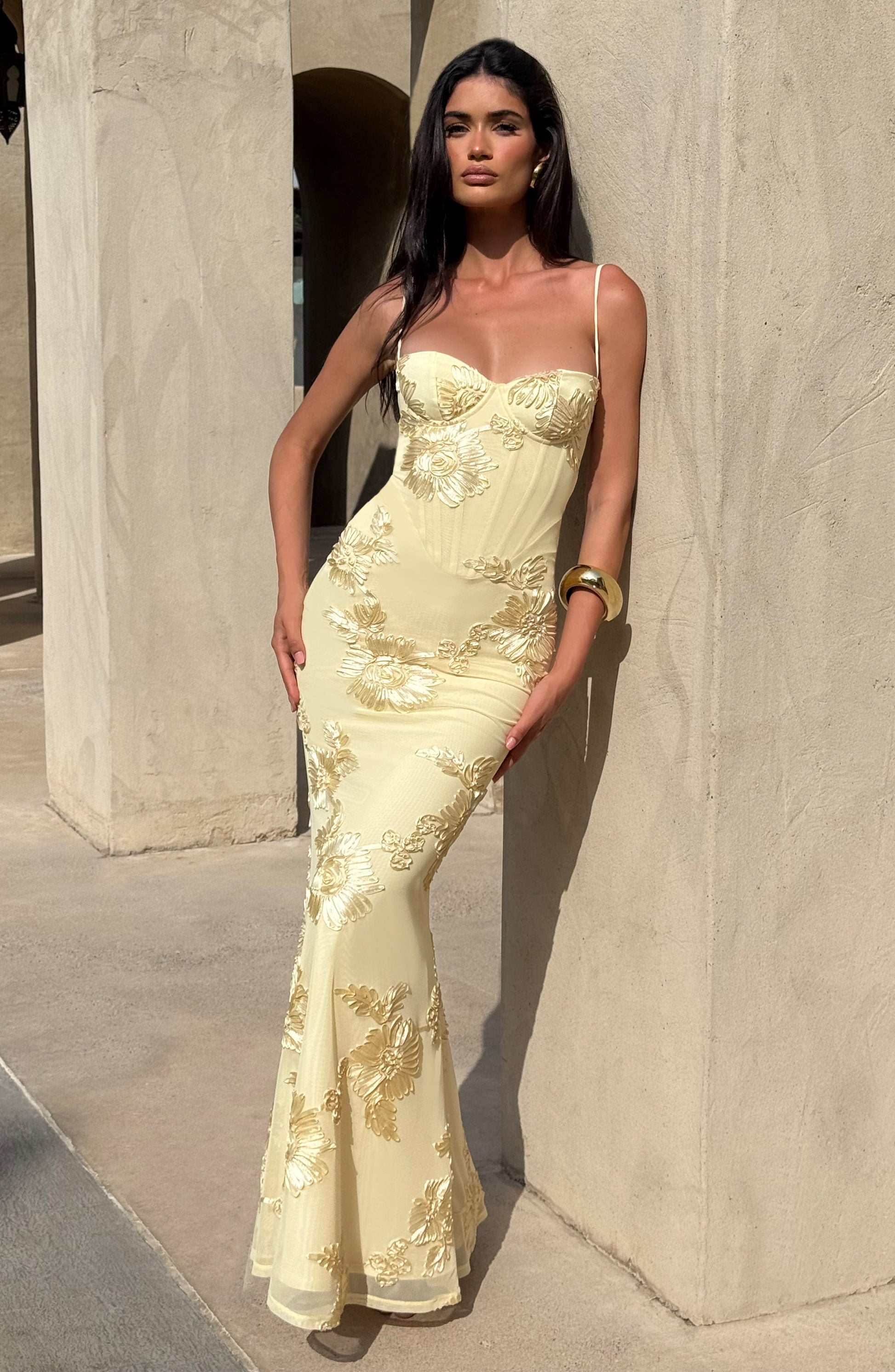 Lemon Nefertiti Plum Maxi Dress