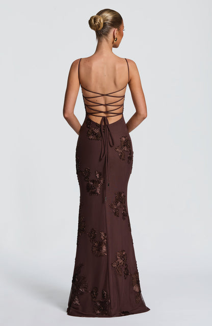 Plum Brown Nefertiti Plum Maxi Dress