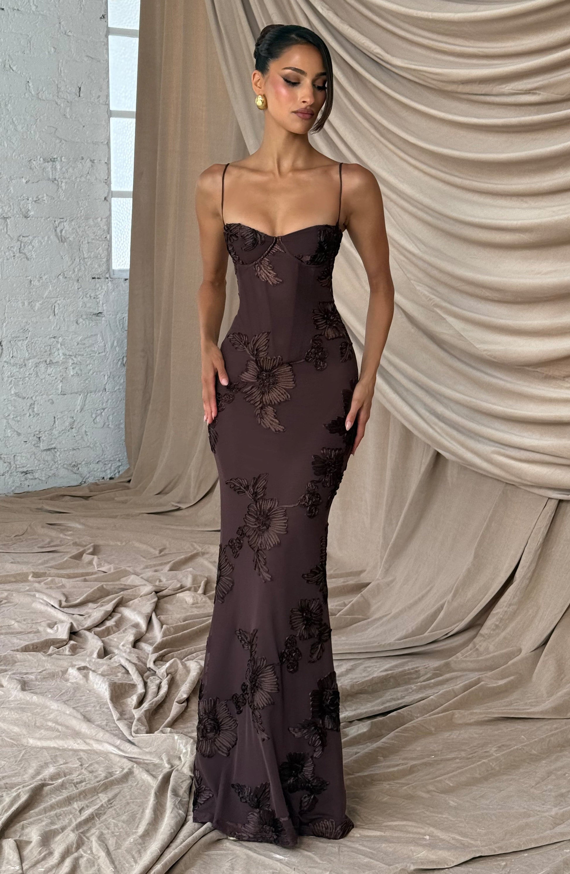 Plum Brown Nefertiti Plum Maxi Dress