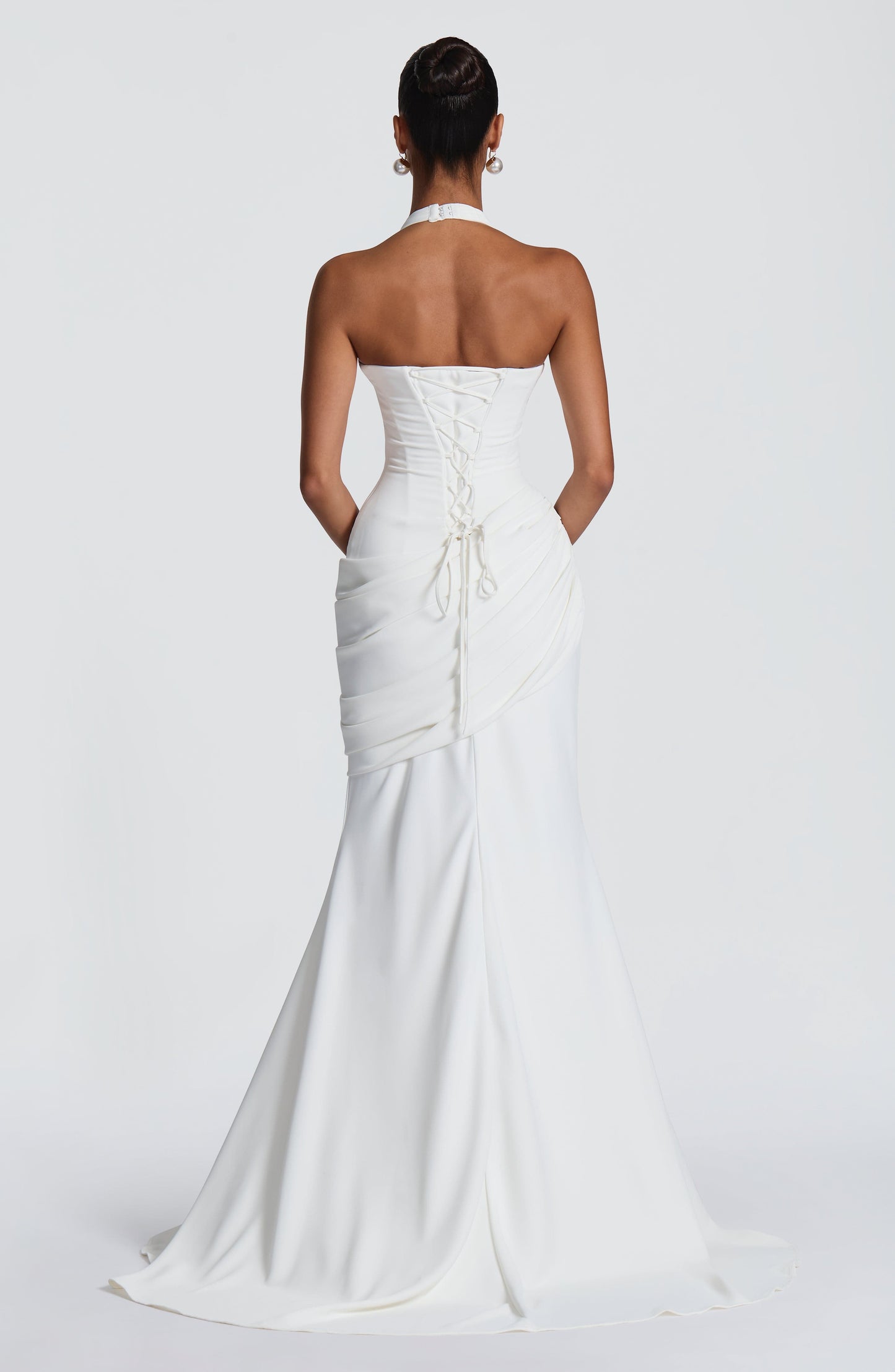 Ivory Nehemia Silk Gown in Lemon