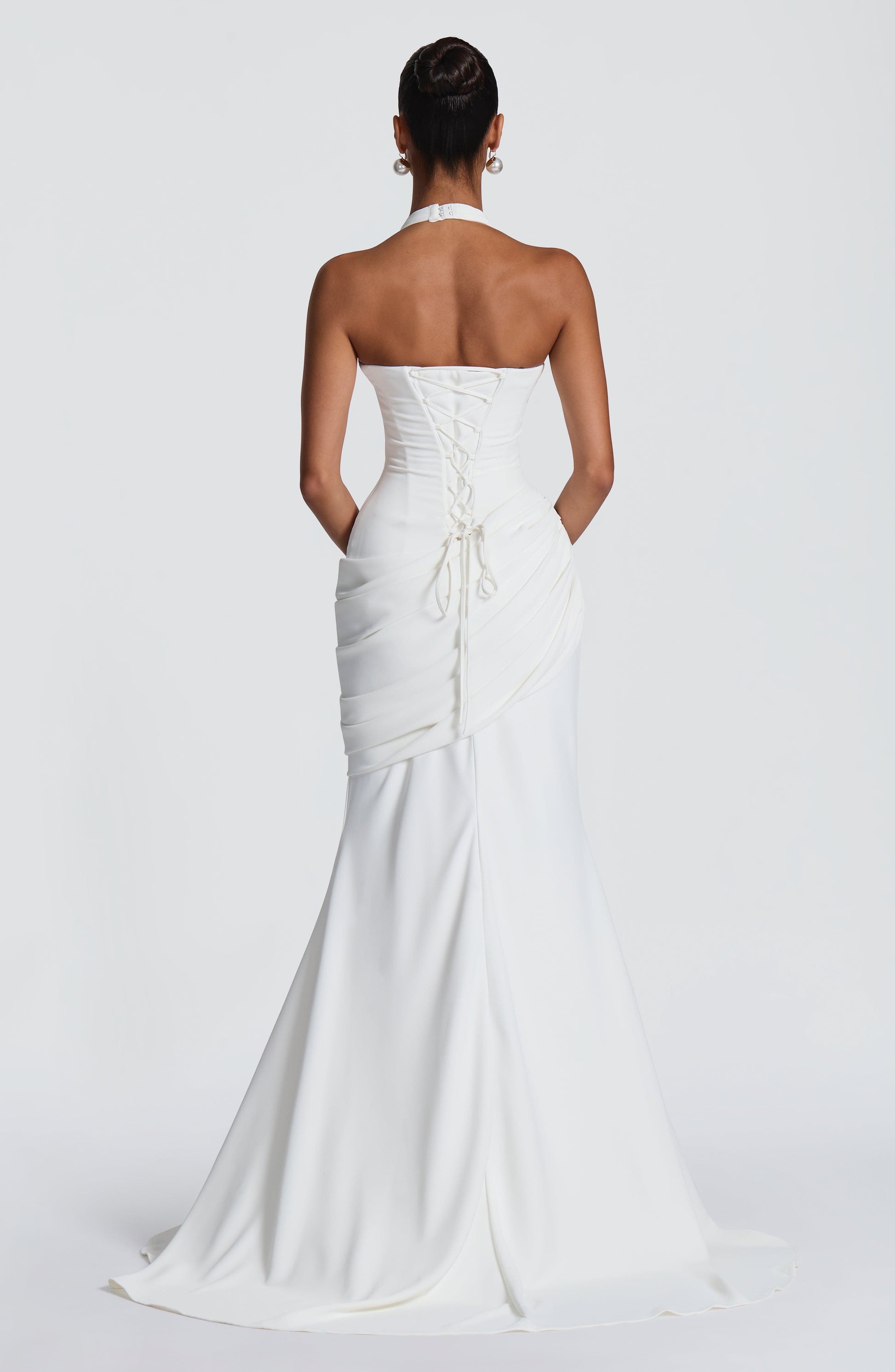Ivory Nehemia Silk Gown in Lemon