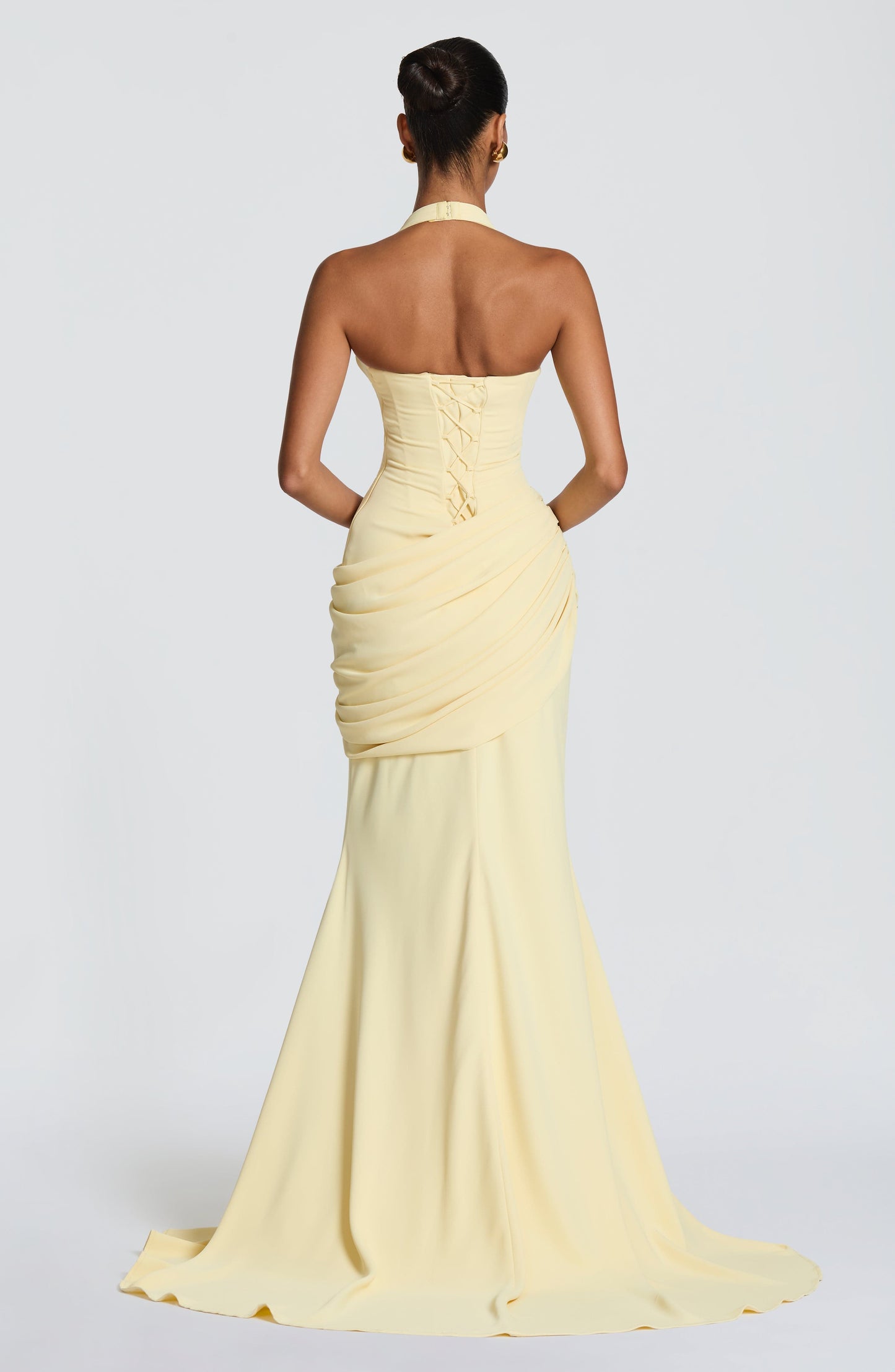 Lemon Nehemia Silk Gown in Lemon