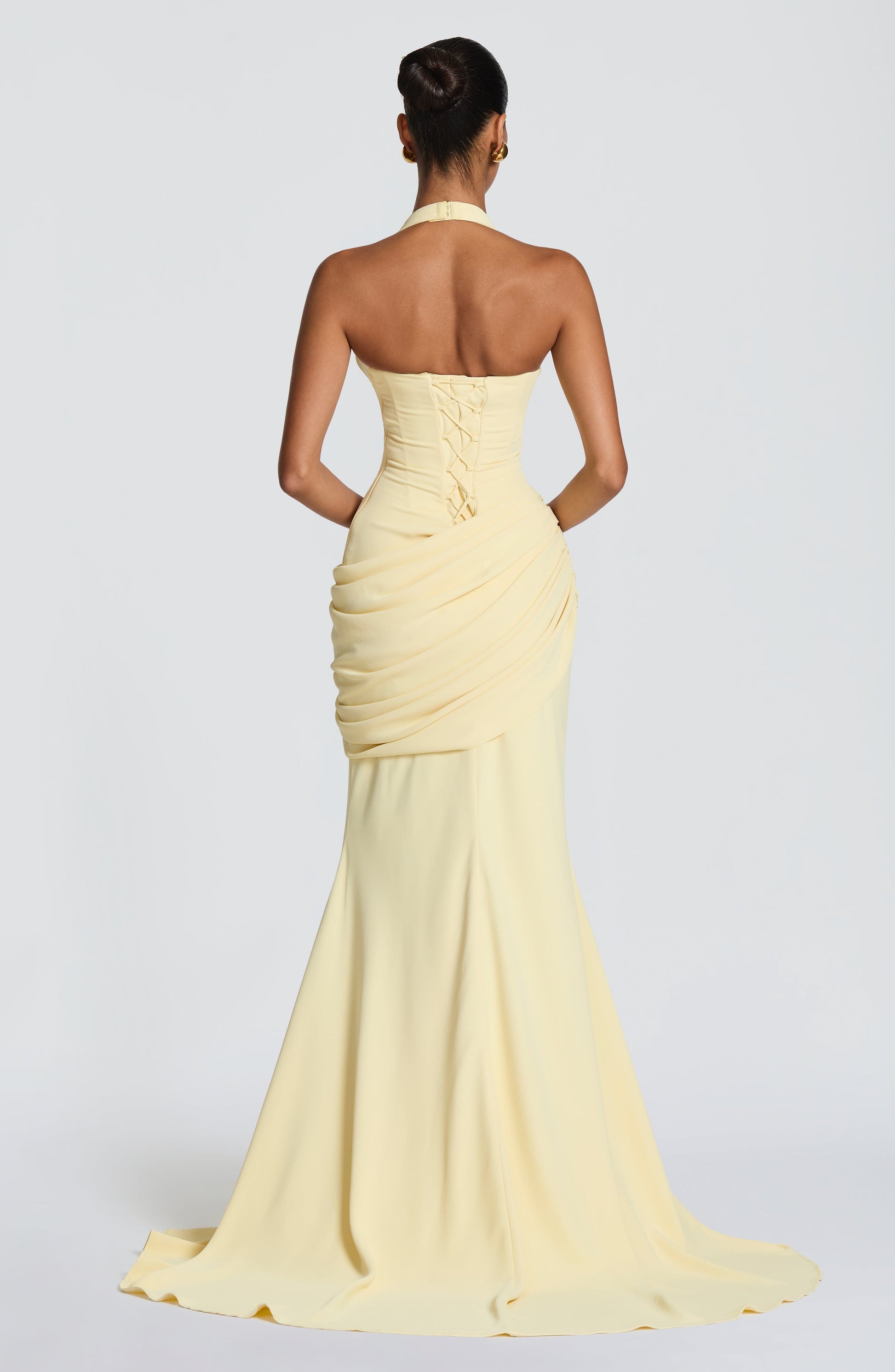 Lemon Nehemia Silk Gown in Lemon