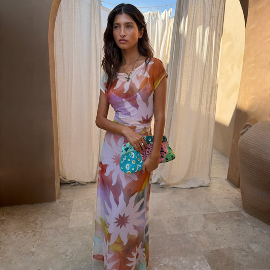 Celestine Abstract Mesh Dress
