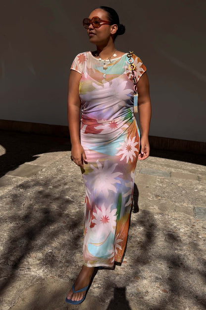 Celestine Abstract Mesh Dress