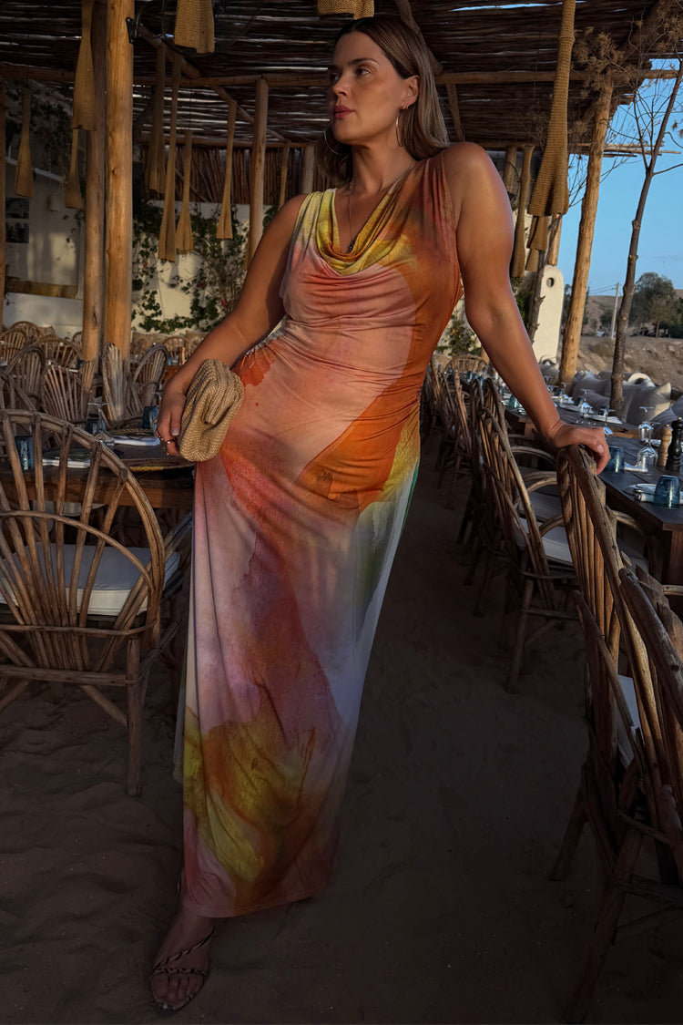 Malika Abstract Silk Dress