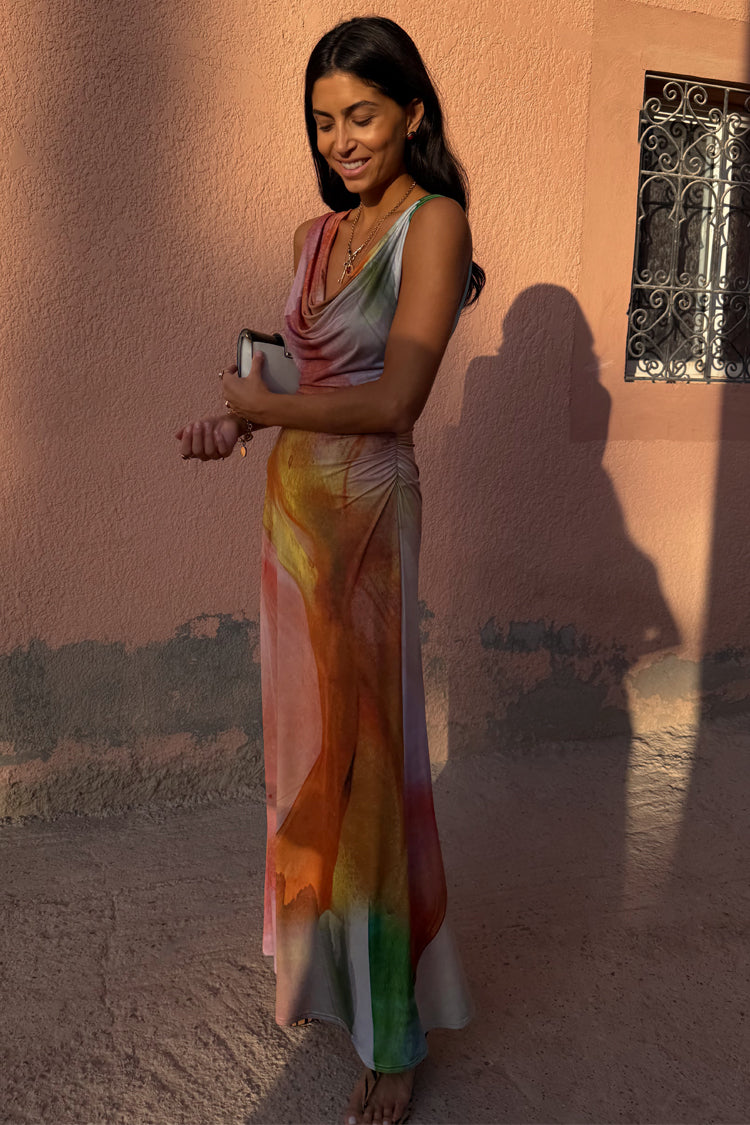 Malika Abstract Silk Dress