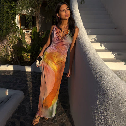 Malika Abstract Silk Dress