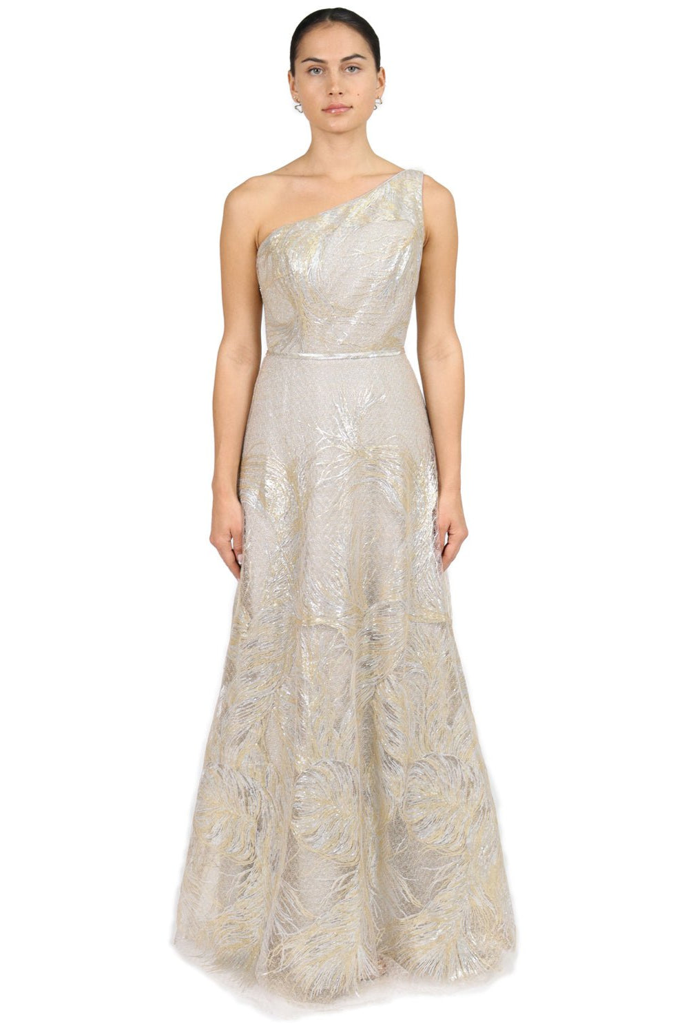 Line Gown One Shoulder A-line Fil Coupe Gown