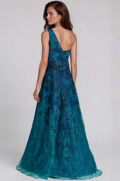 Line Organza Gown One Shoulder A-line Fil Coupe Gown