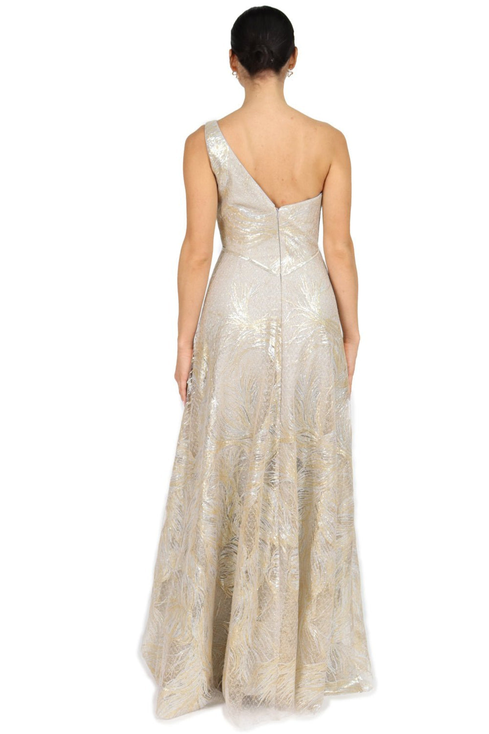 Line Gown One Shoulder A-line Fil Coupe Gown