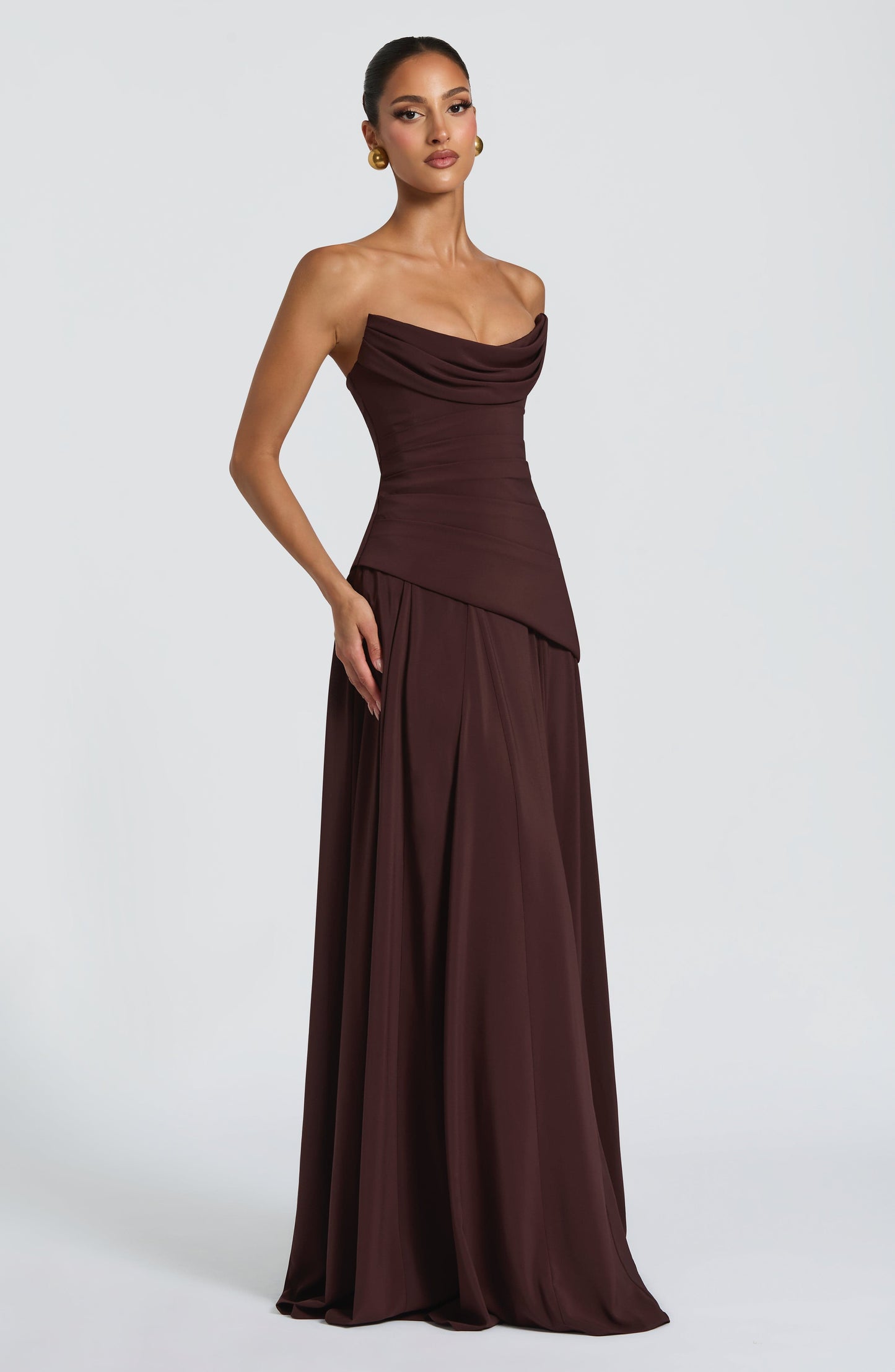 Plum Brown Patricia Maxi Dress - Blush