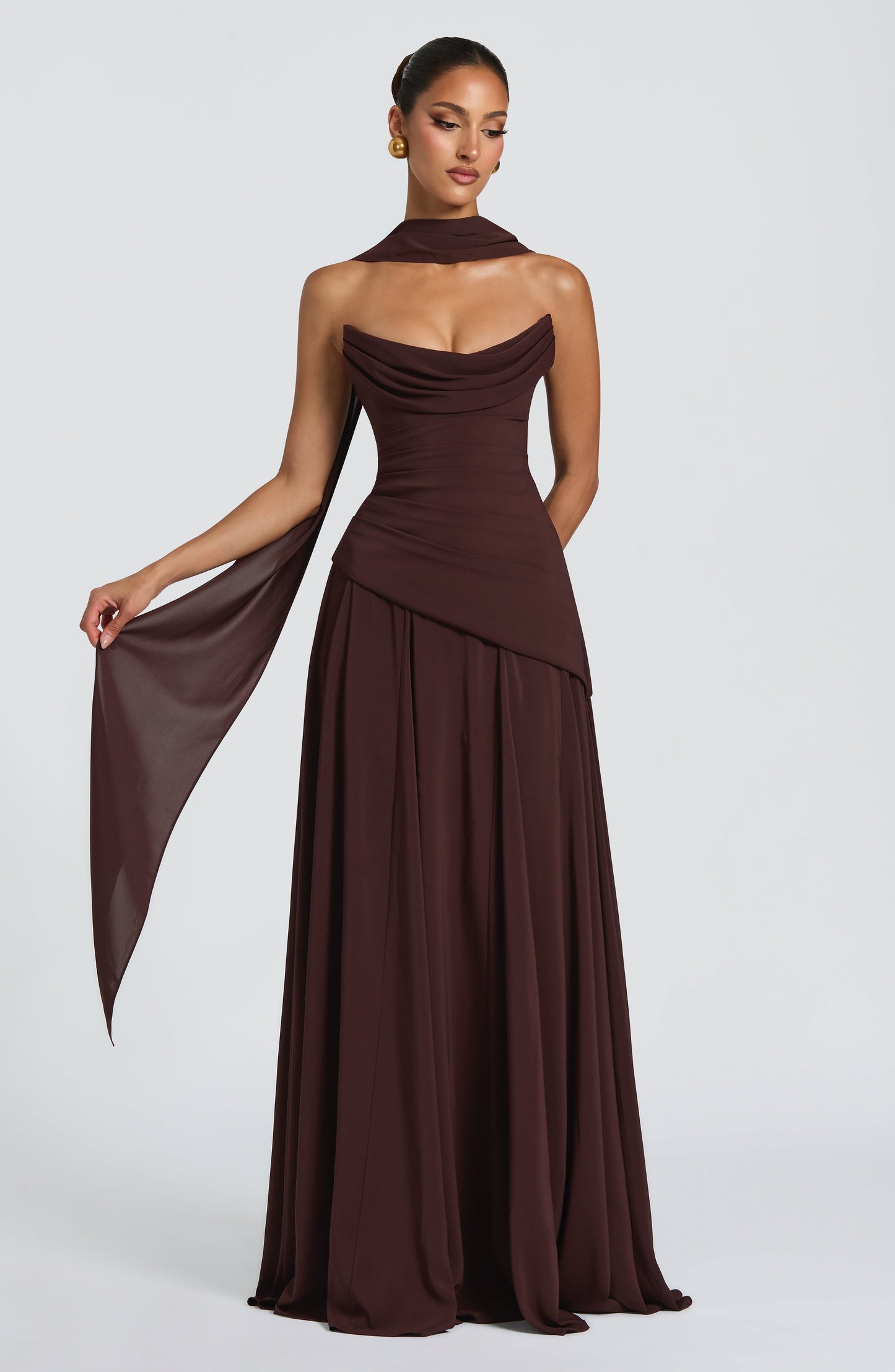 Plum Brown Patricia Maxi Dress - Blush