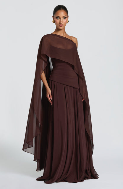 Plum Brown Patricia Maxi Dress - Blush