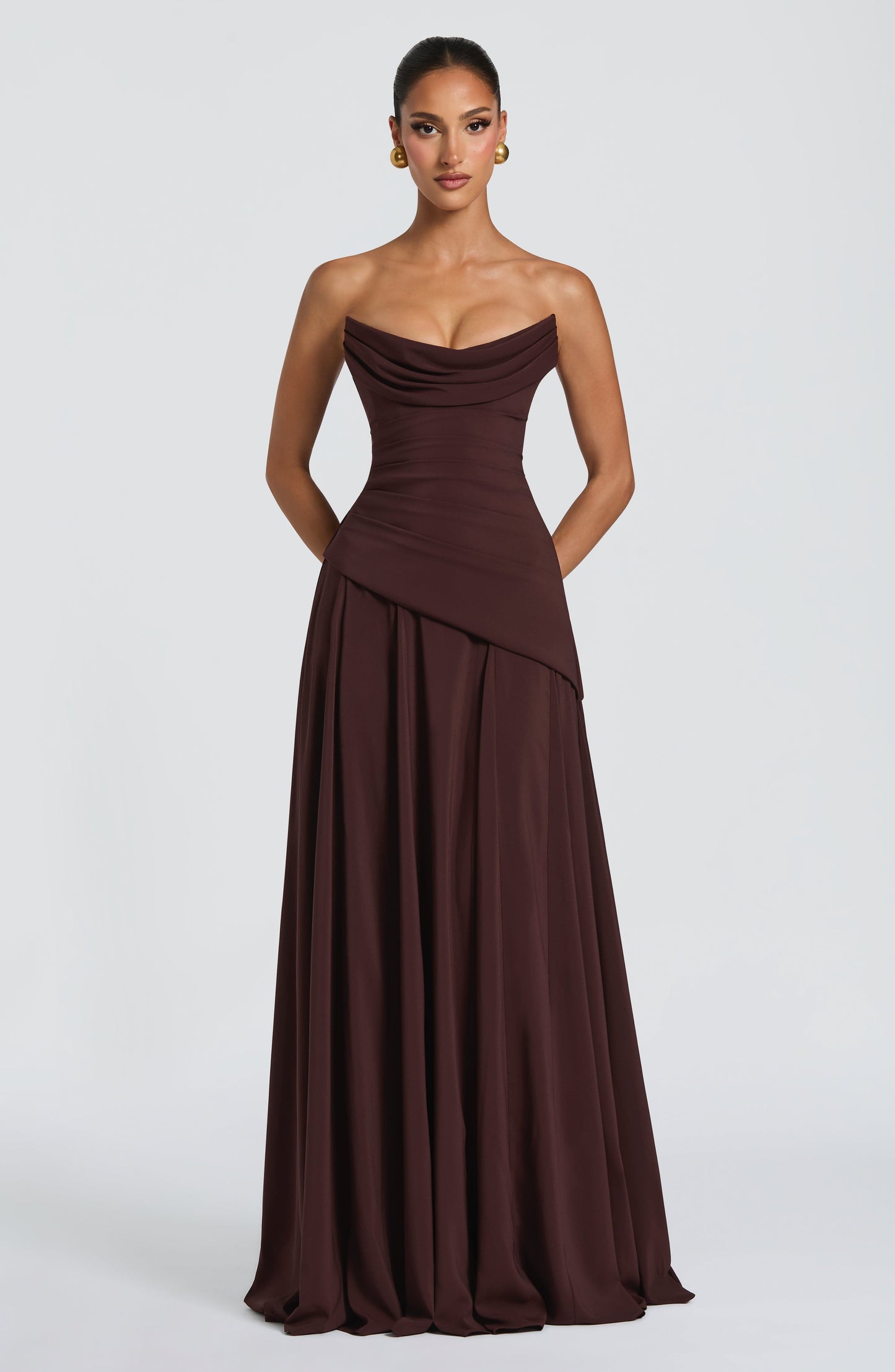 Plum Brown Patricia Maxi Dress - Blush