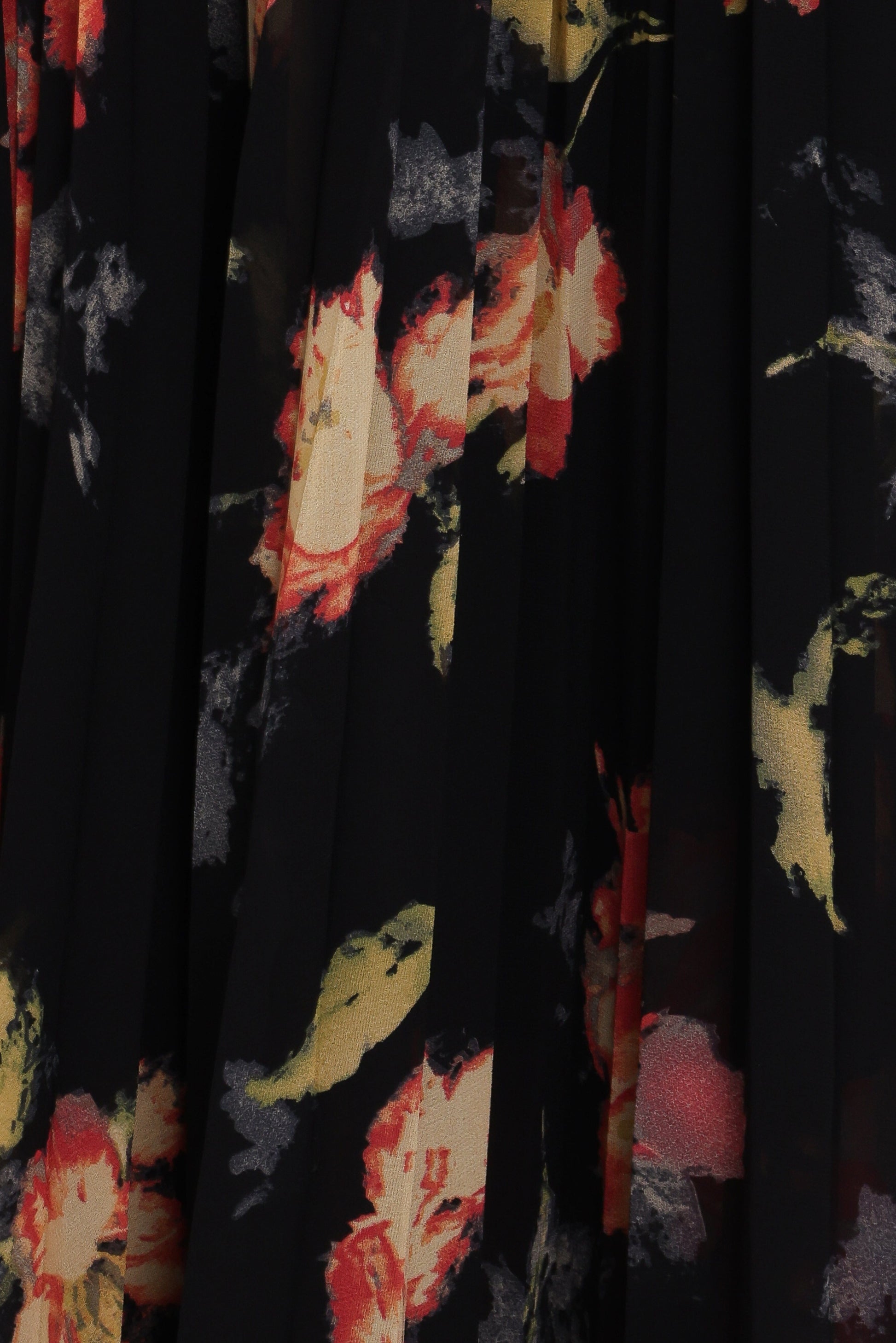 Black Multi Achanti Pleated Maxi Dress in Pink Azalea
