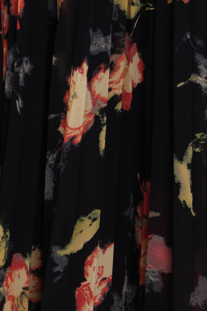 Black Multi Achanti Pleated Maxi Dress in Pink Azalea
