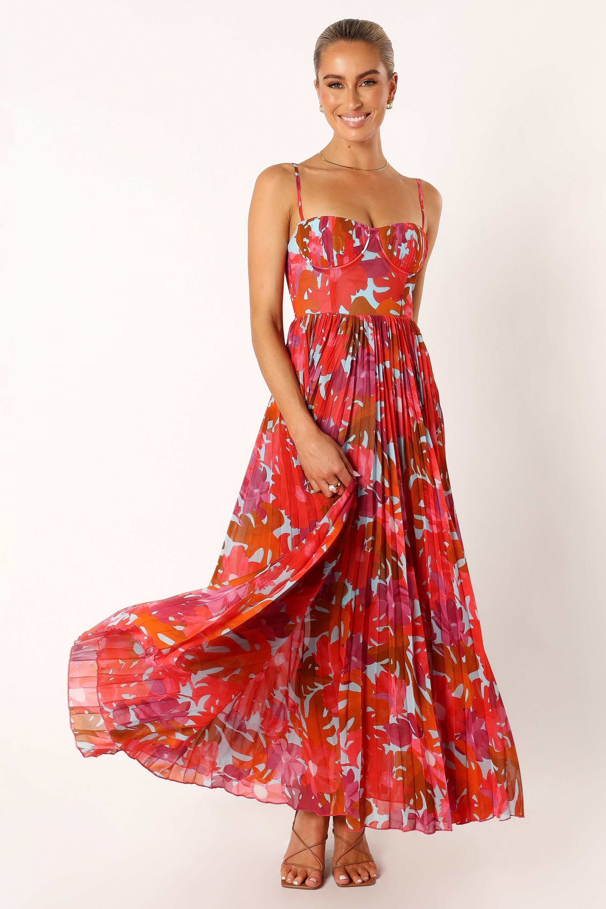 Pink Azalea Achanti Pleated Maxi Dress