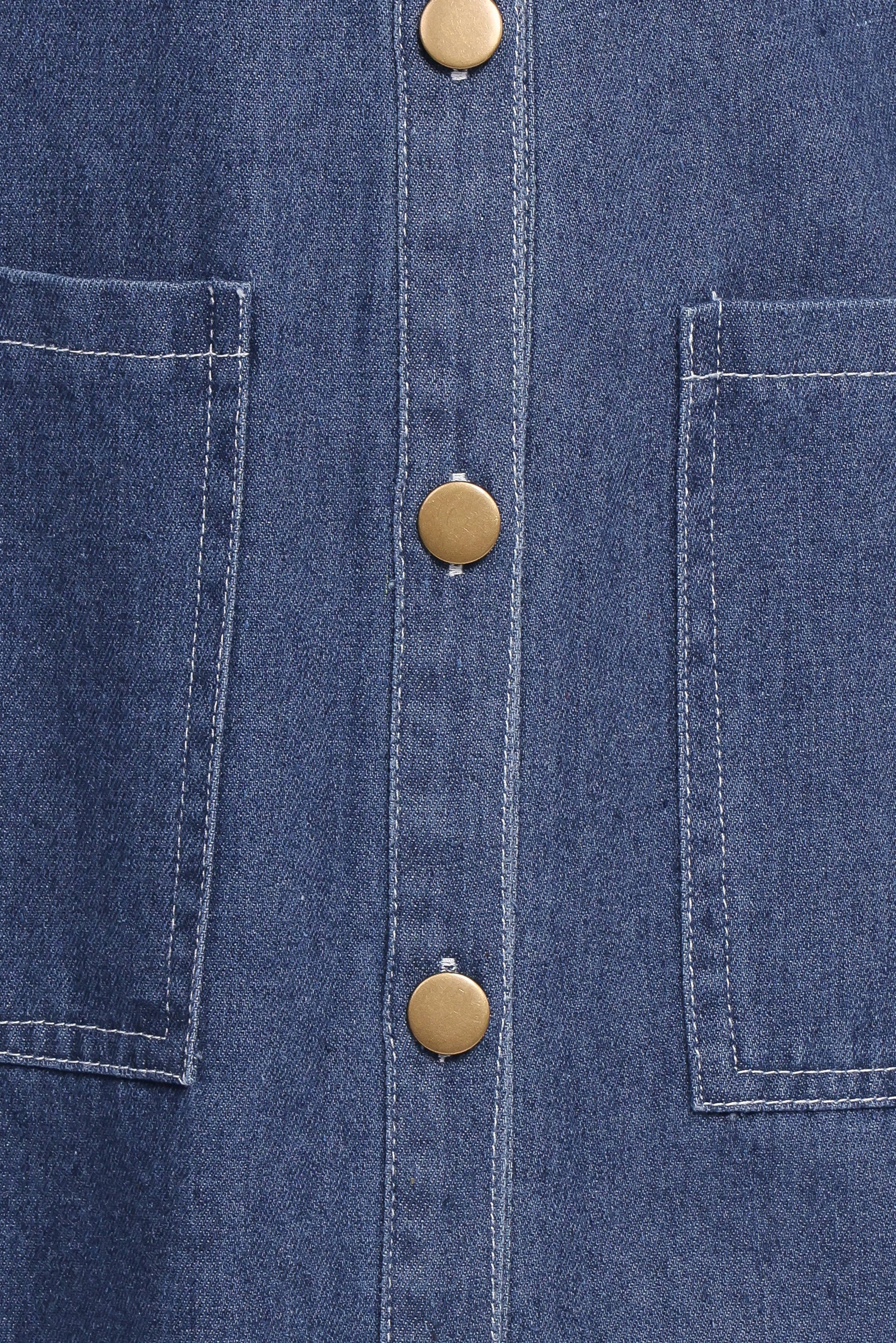 Mid Blue Denim Bettie Denim Midi Dress