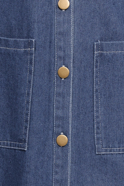 Mid Blue Denim Bettie Denim Midi Dress