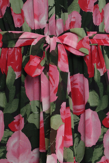 Black Floral Caroline Halter Maxi Dress in Rust