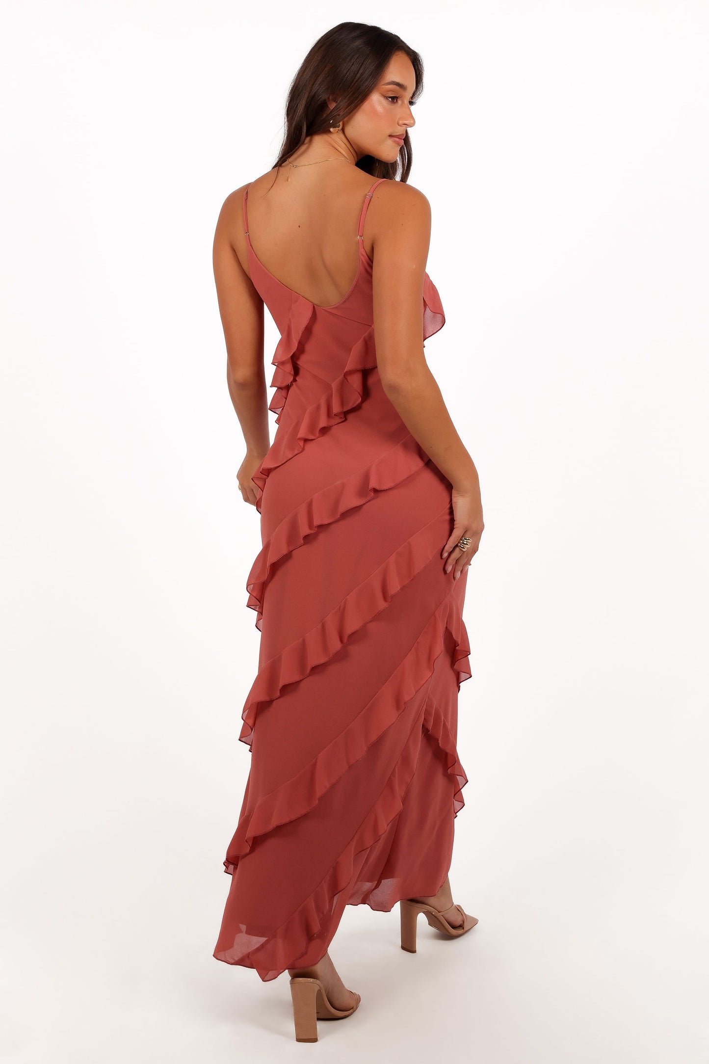 Rosewood Celia Ruffle Maxi Dress in Cerulean