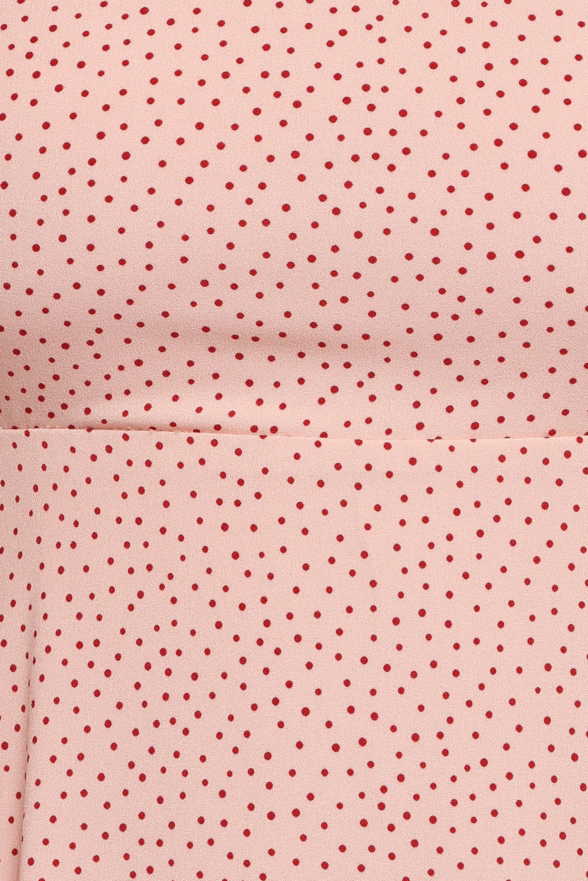 Peach Polka Dot Ellody Maxi Dress in Yellow Petunia