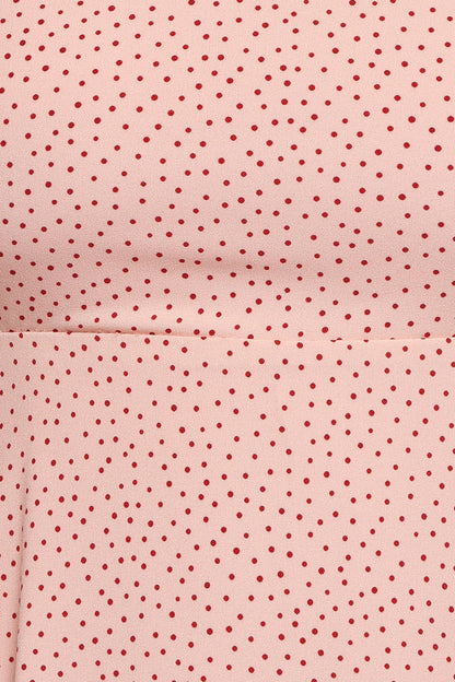 Peach Polka Dot Ellody Maxi Dress in Yellow Petunia