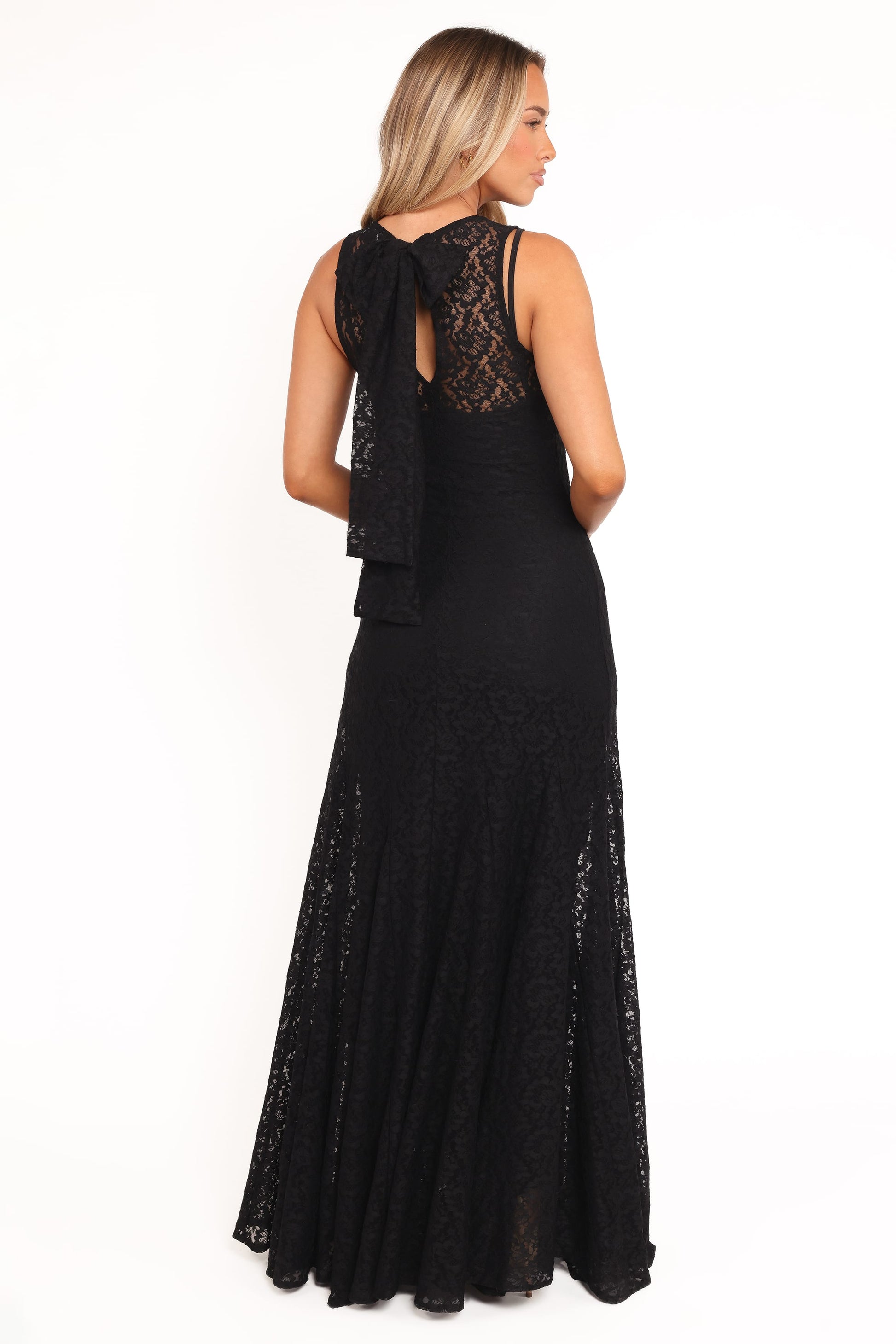 Black Lace Keani Peony Maxi Dress