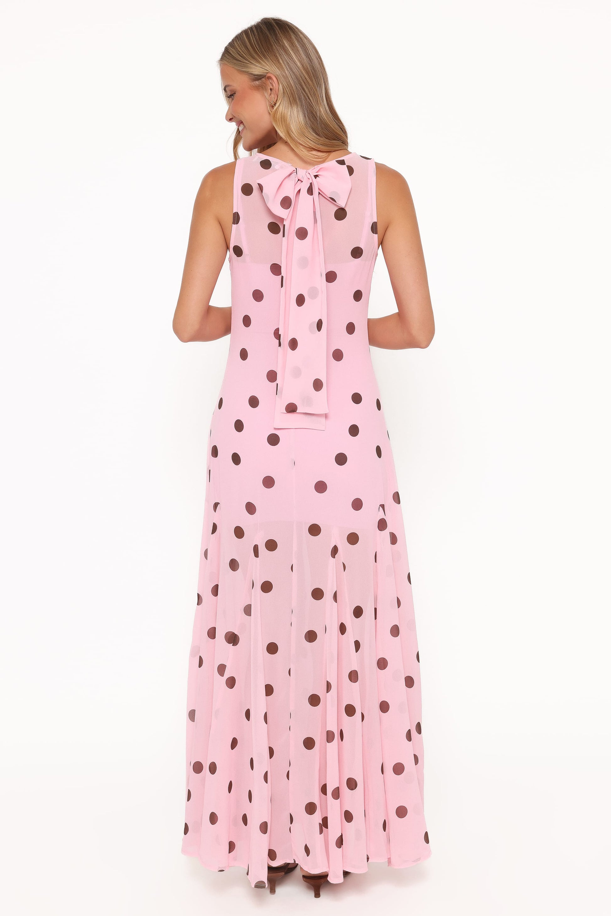 Pink Polka Dot Keani Peony Maxi Dress
