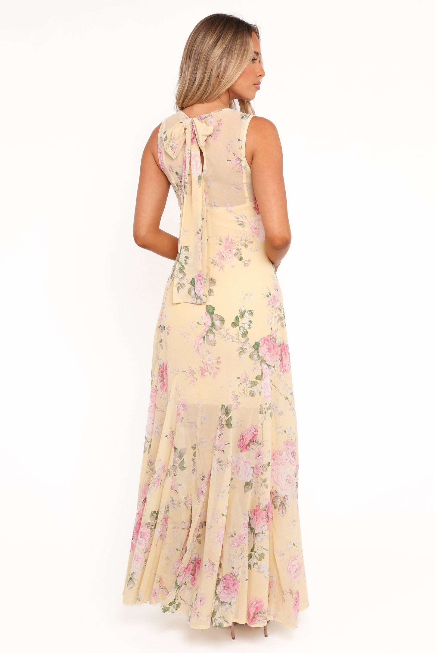 Yellow Floral Keani Peony Maxi Dress