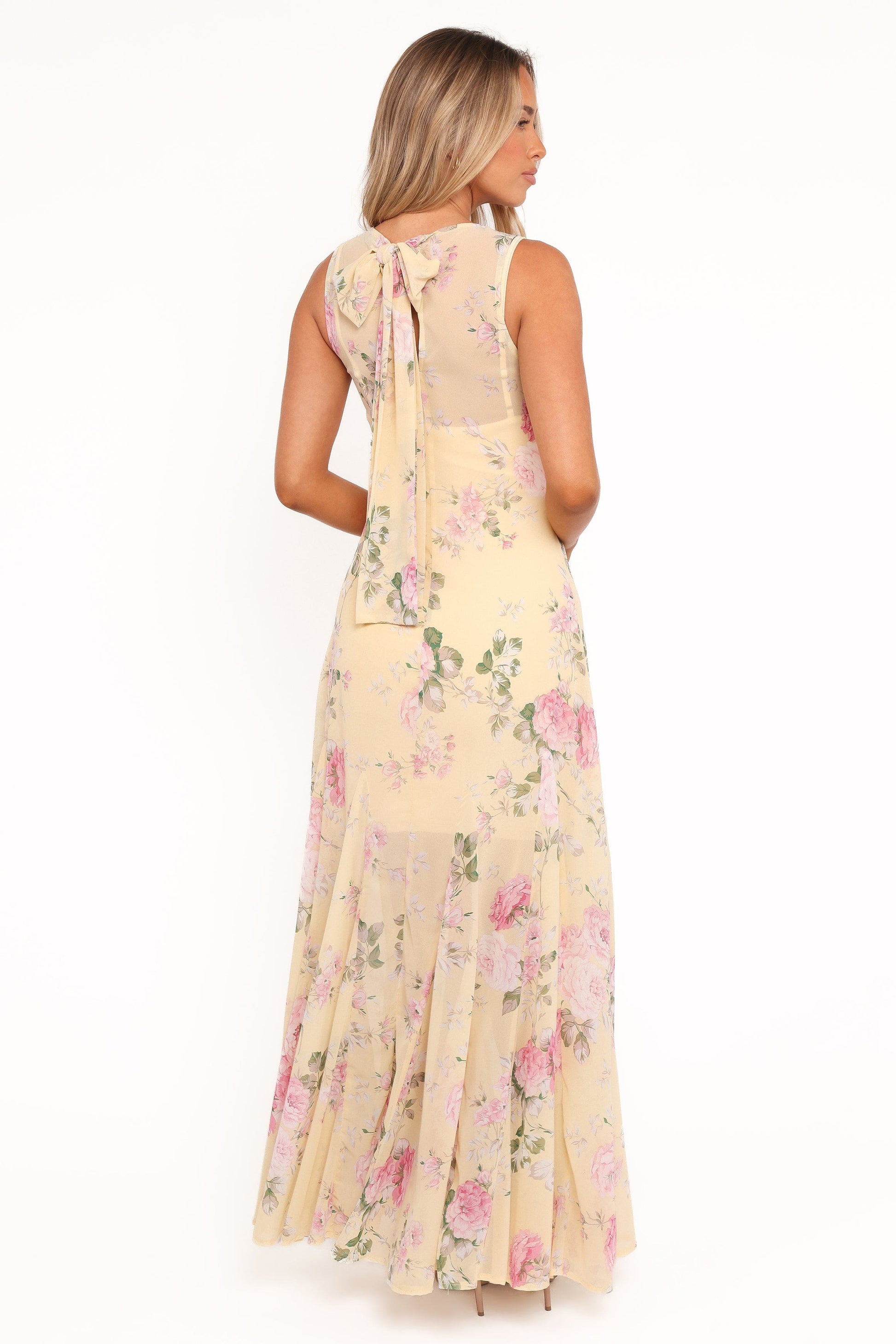 Yellow Floral Keani Peony Maxi Dress