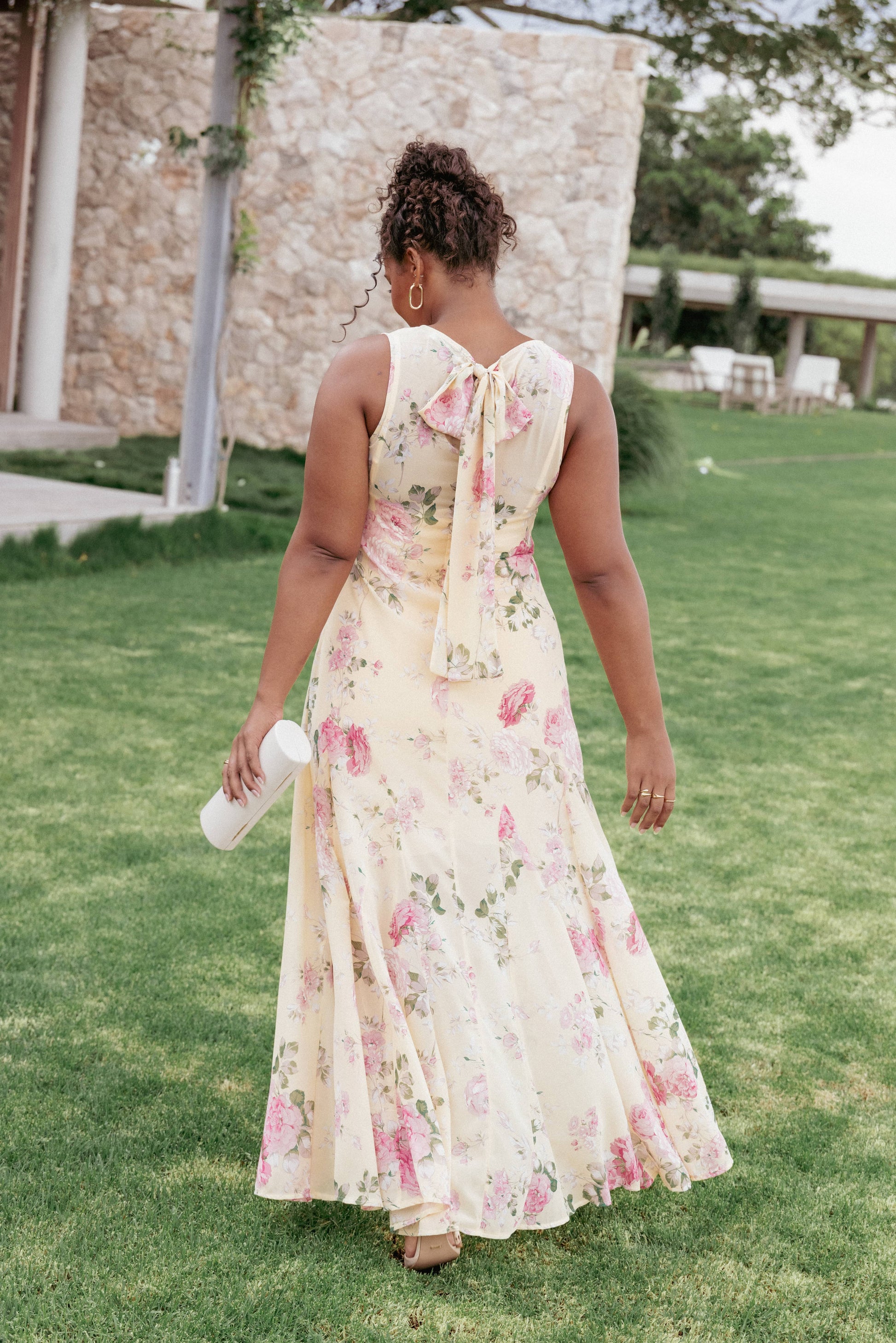 Yellow Floral Keani Peony Maxi Dress