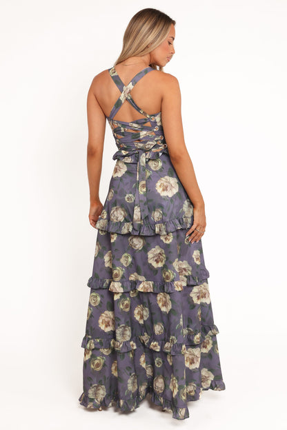 Lavender Floral Lillee Tiered Maxi Dress in Lavender Floral