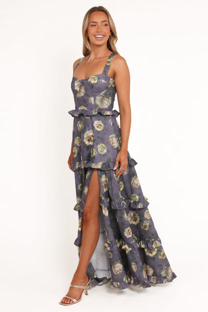 Lavender Floral Lillee Tiered Maxi Dress in Lavender Floral