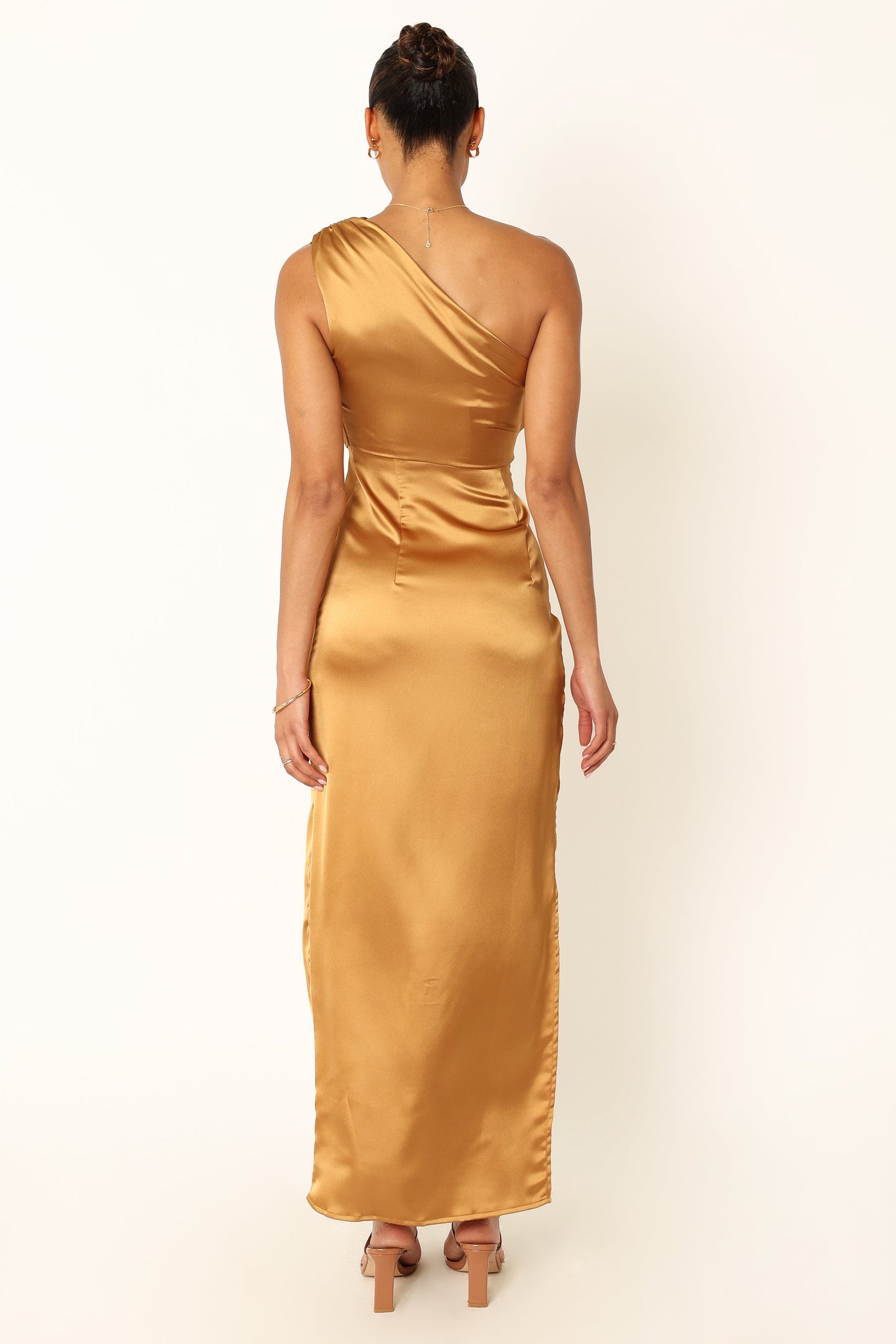 Bronze Nadia One-Shoulder Maxi Dress in Navy