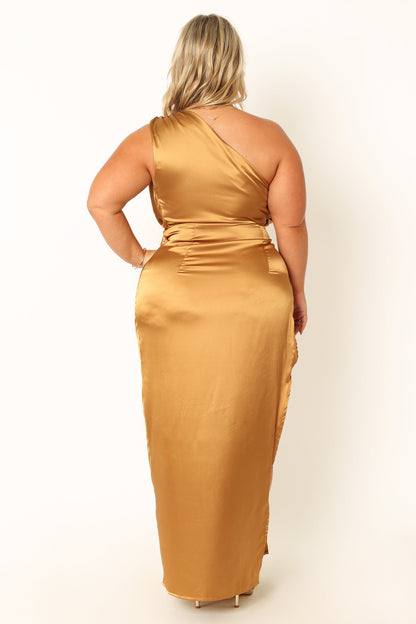 Bronze Nadia One-Shoulder Maxi Dress in Navy