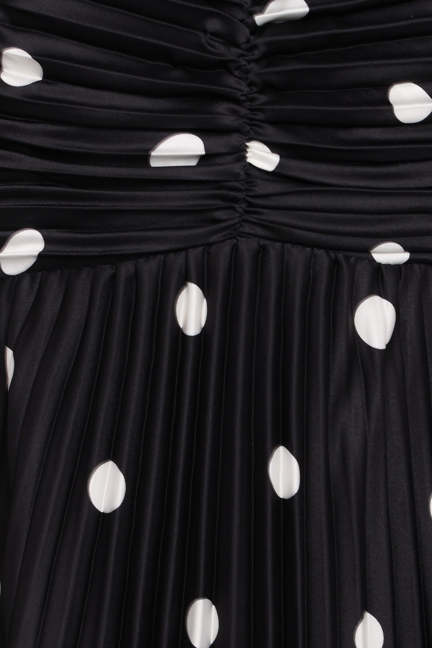 Black Polka Dot Naira Pleated Maxi Dress