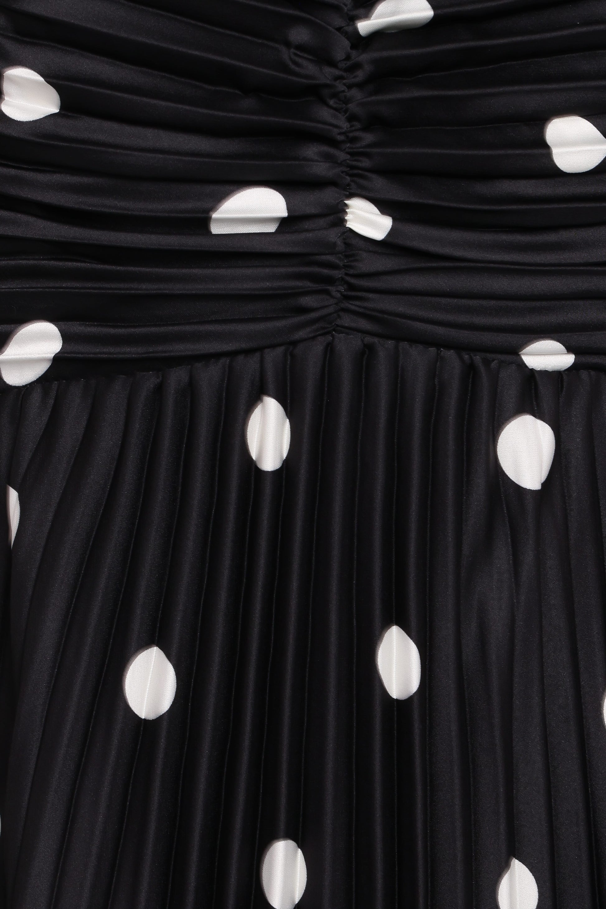 Black Polka Dot Naira Pleated Maxi Dress