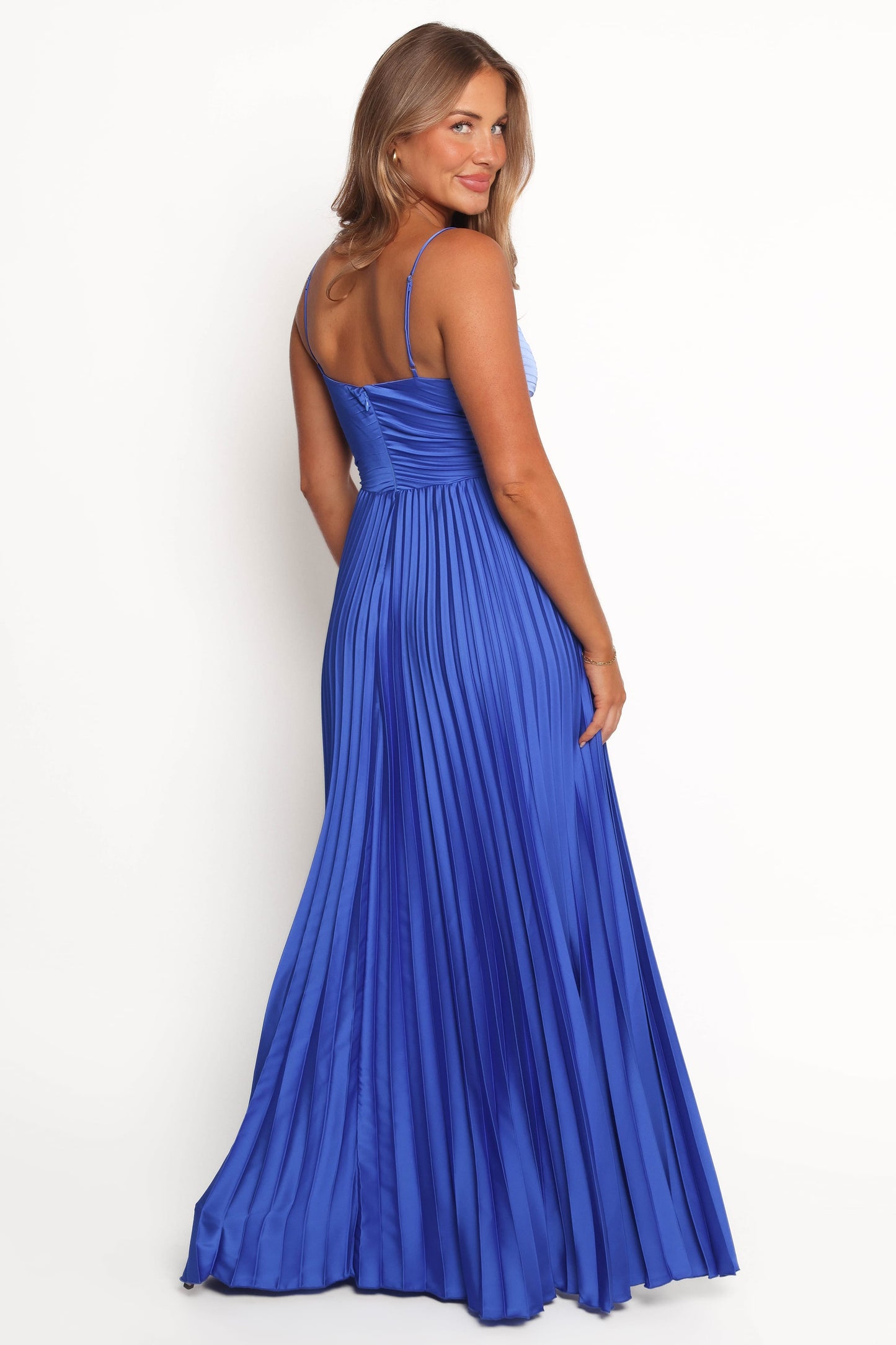 Blue Naira Pleated Maxi Dress
