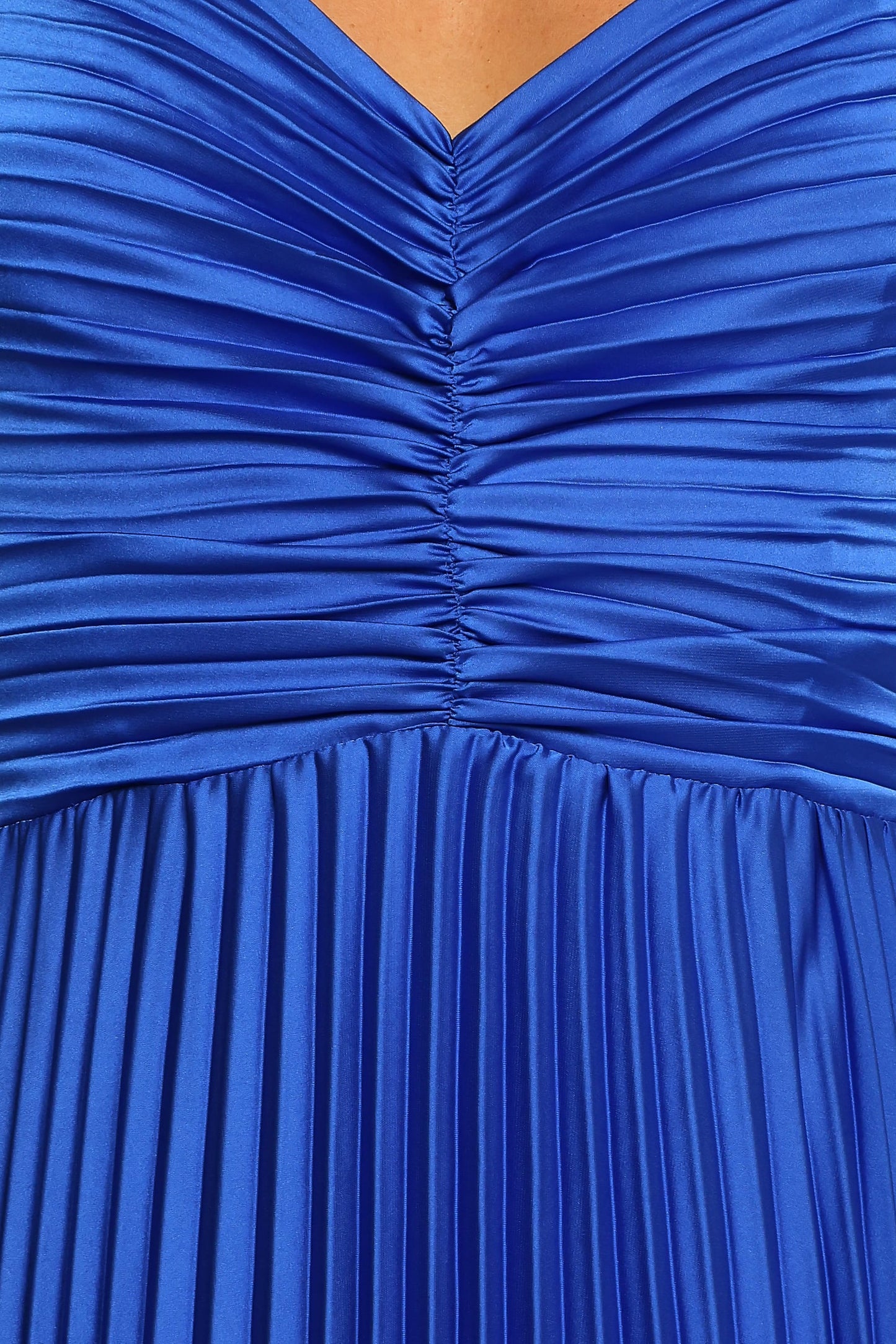 Blue Naira Pleated Maxi Dress