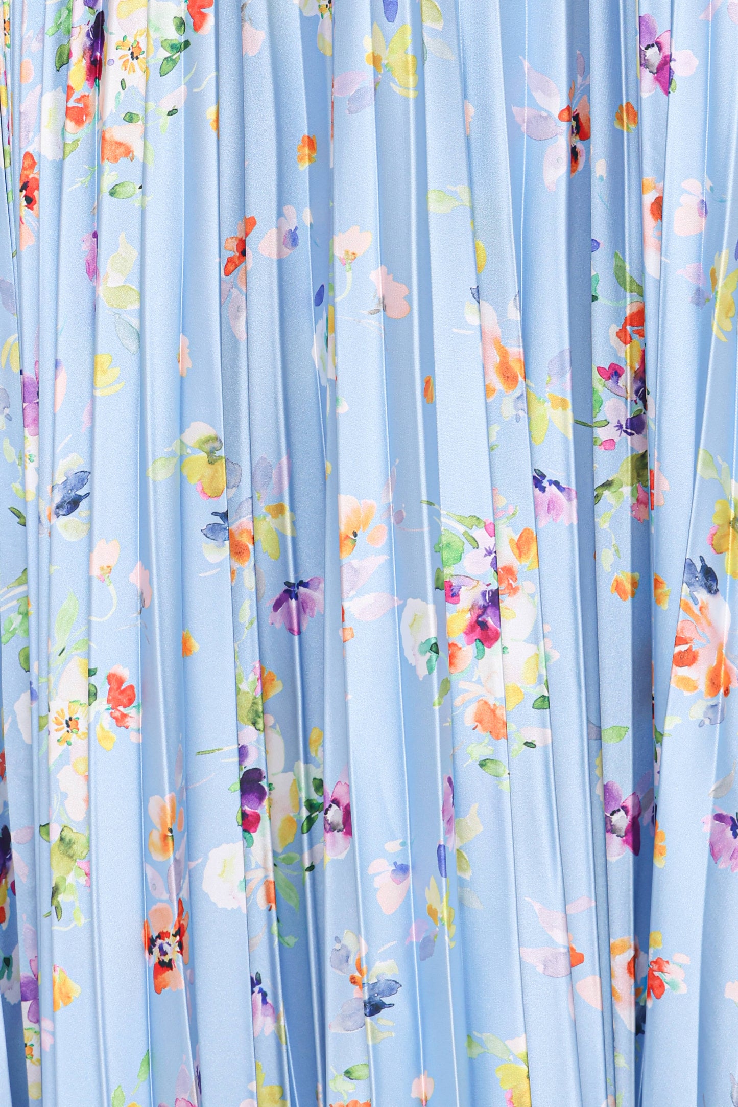 Cornflower Blue Floral Naira Pleated Maxi Dress