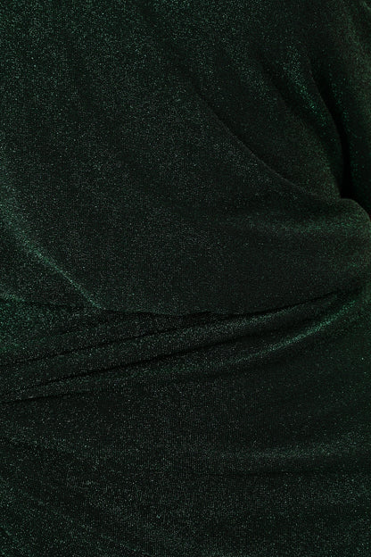 Emerald Santiago Off-Shoulder Midi Dress in Navy