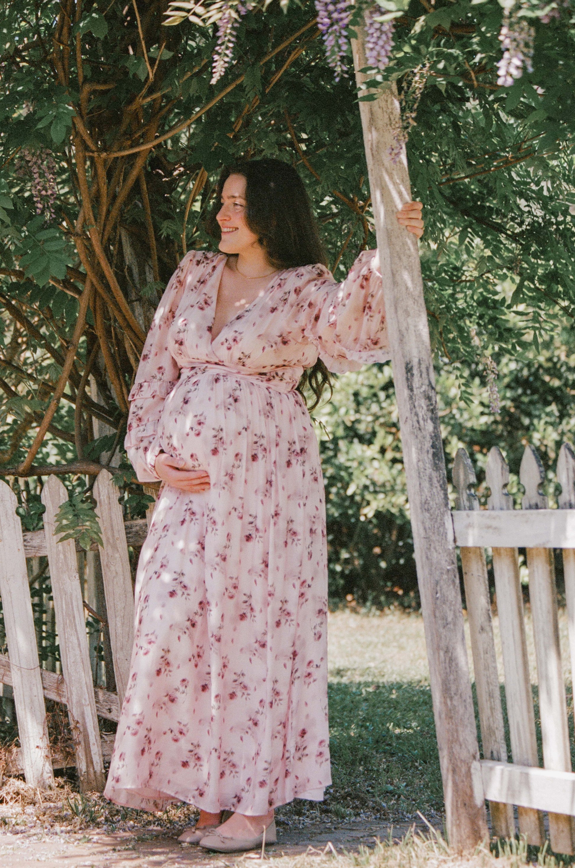 Pink Rose Valentina Pink Long Sleeve Maxi Dress