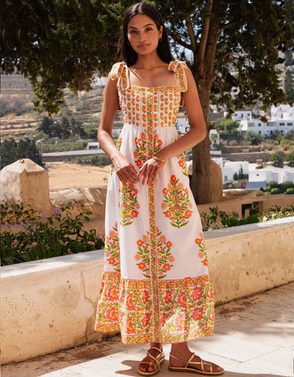 Elena Mixed Peony Dress