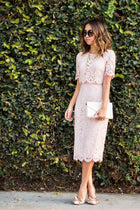 Margot Pink Column Half-Sleeve Dress