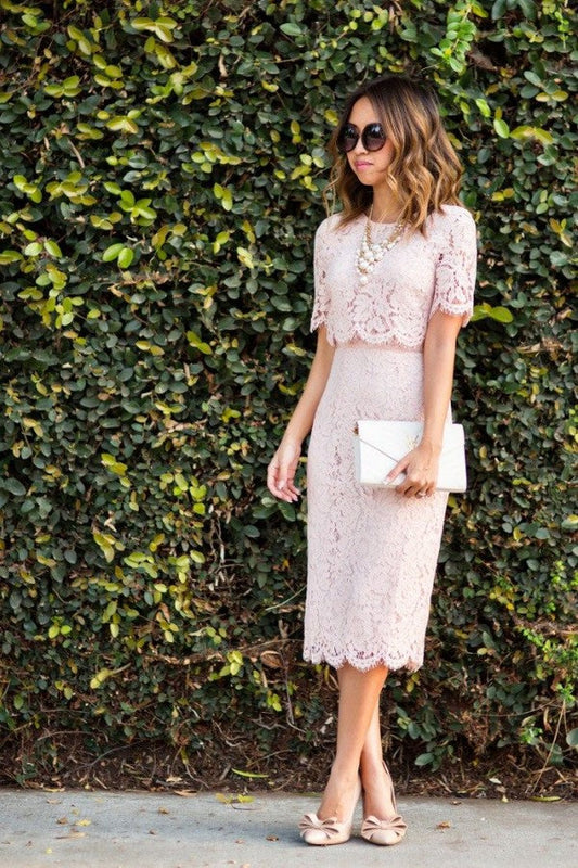 Margot Pink Column Half-Sleeve Dress